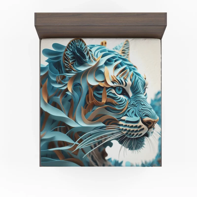 Quilled Tiger Sculpture Fitted Sheet