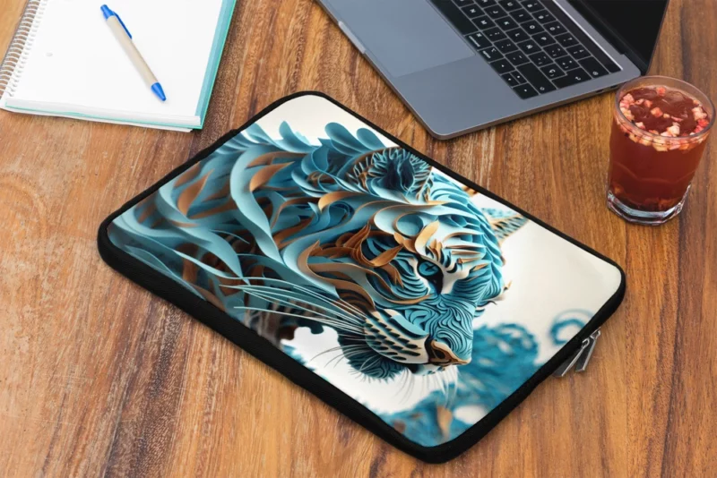 Quilled Tiger Sculpture Laptop Sleeve 2