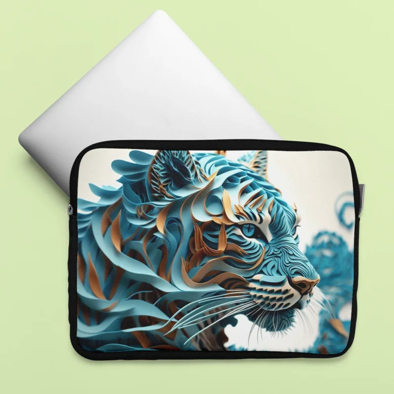 Quilled Tiger Sculpture Laptop Sleeve