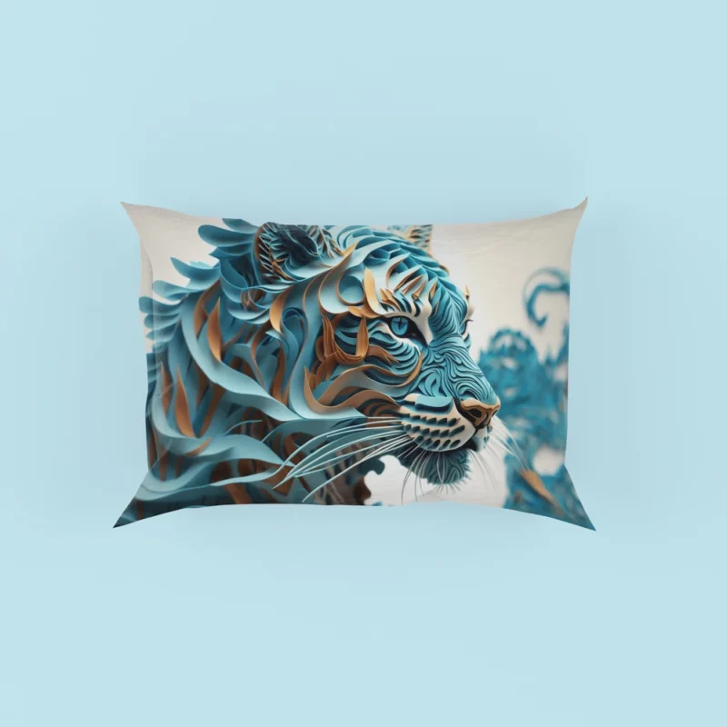 Quilled Tiger Sculpture Pillow Cases