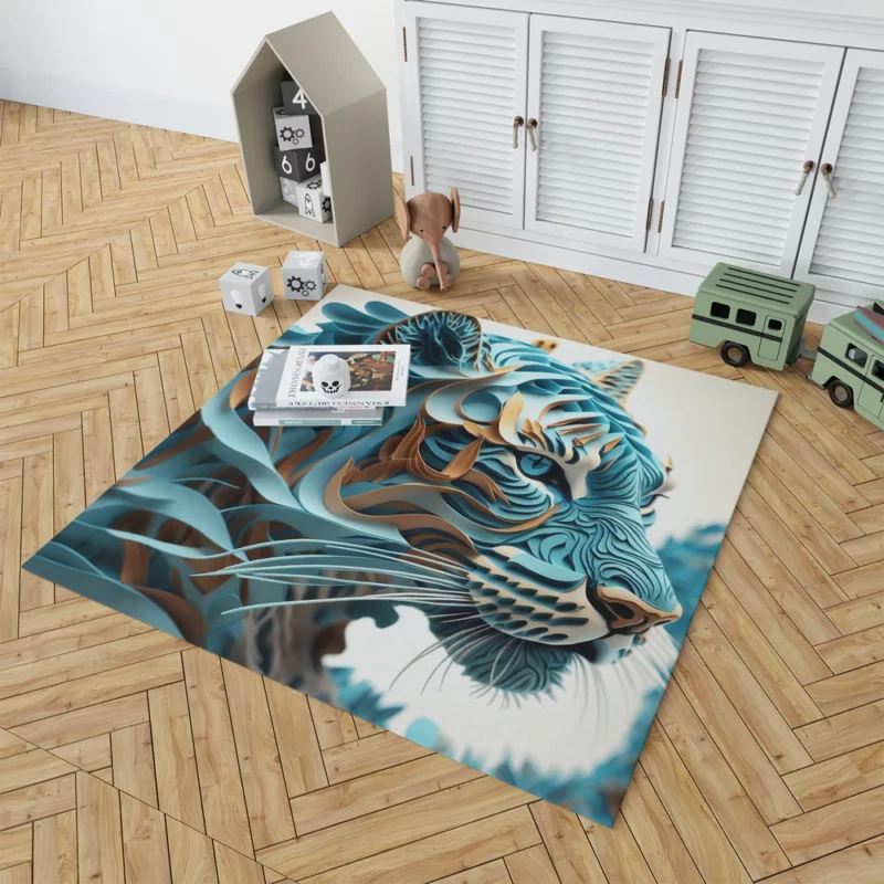 Quilled Tiger Sculpture Rug 1