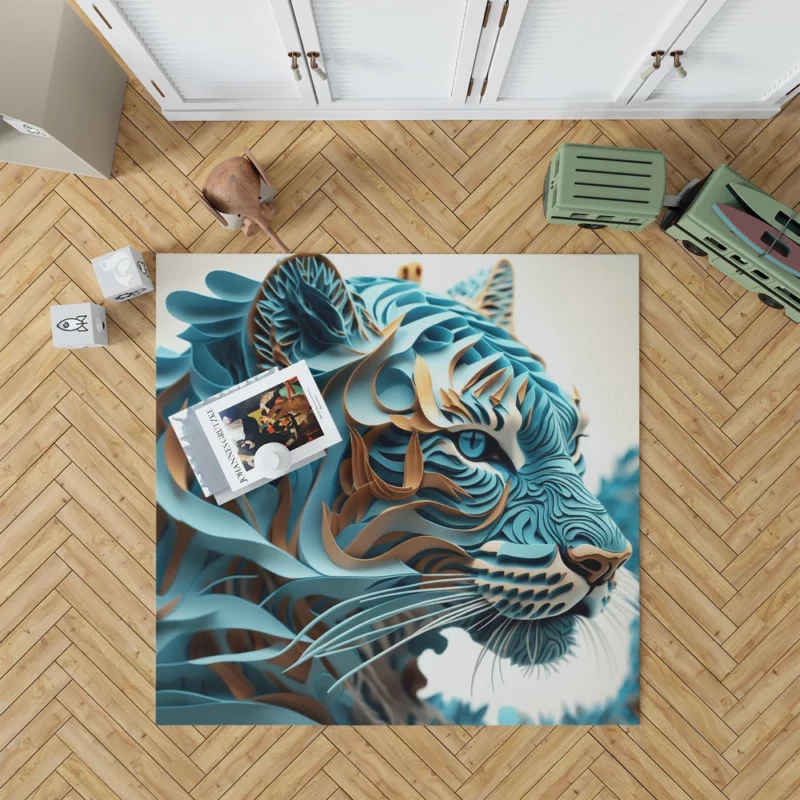 Quilled Tiger Sculpture Rug