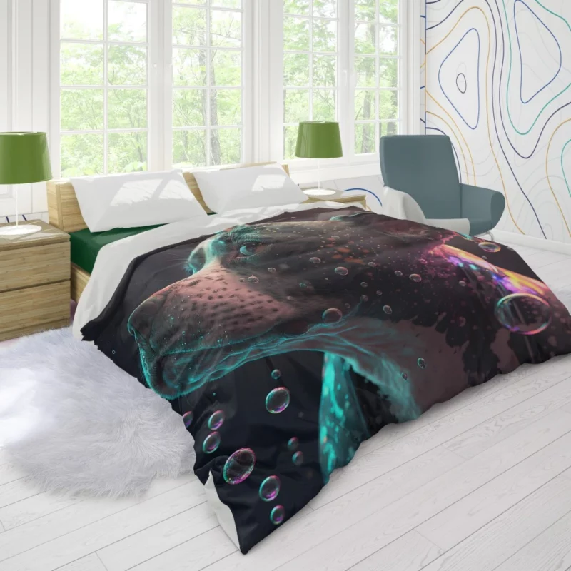 Rainbow Bubbles Dog Duvet Cover