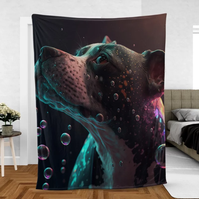 Rainbow Bubbles Dog Fleece Blanket