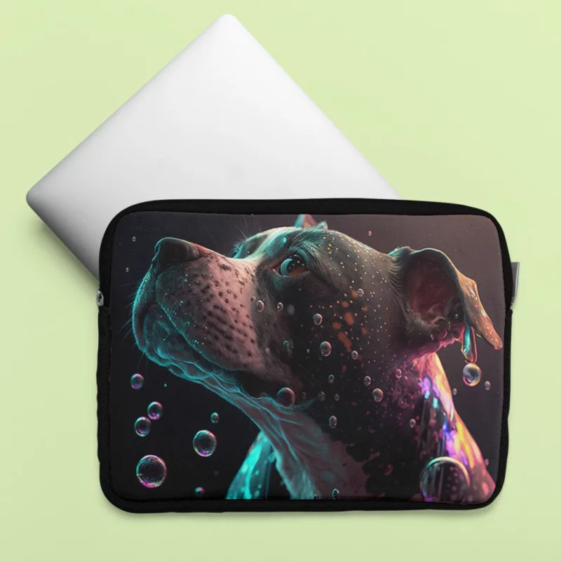 Rainbow Bubbles Dog Laptop Sleeve