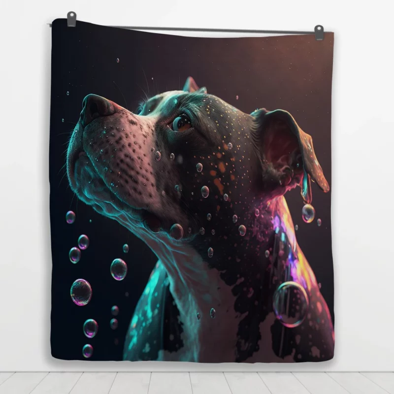 Rainbow Bubbles Dog Quilt Blanket 1
