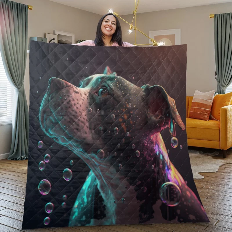 Rainbow Bubbles Dog Quilt Blanket