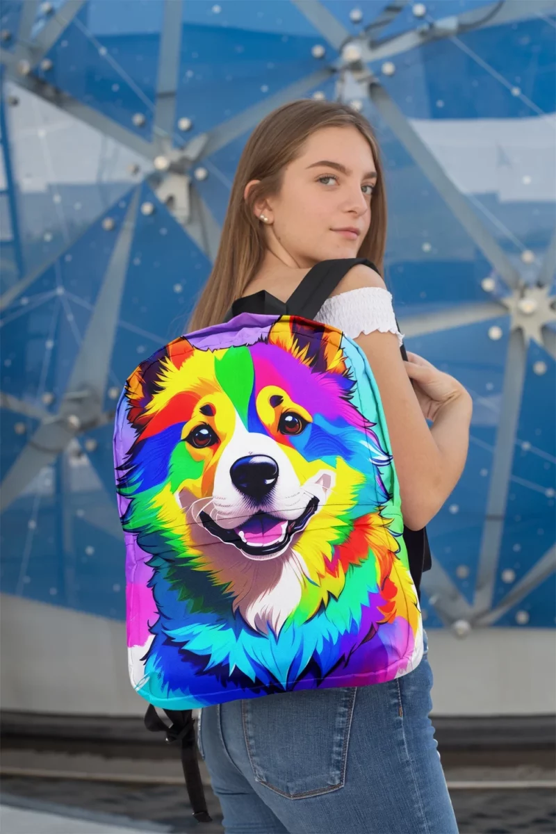 Rainbow Corgi Dog Print Backpack 2