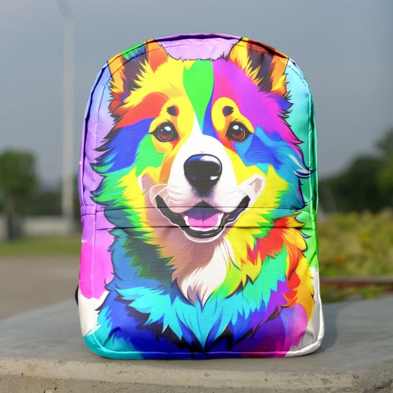 Rainbow Corgi Dog Print Backpack