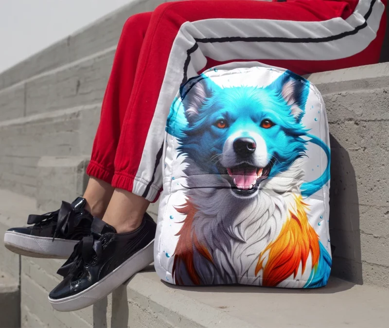 Rainbow Fantastic Dog Print Backpack 1