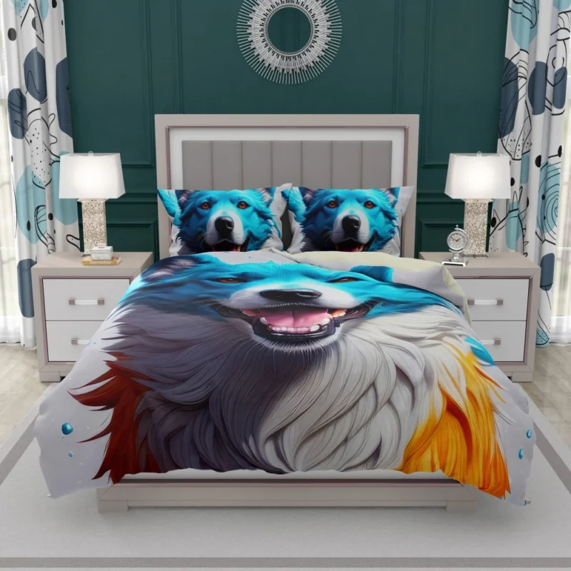 Rainbow Fantastic Dog Print Bedding Set 1