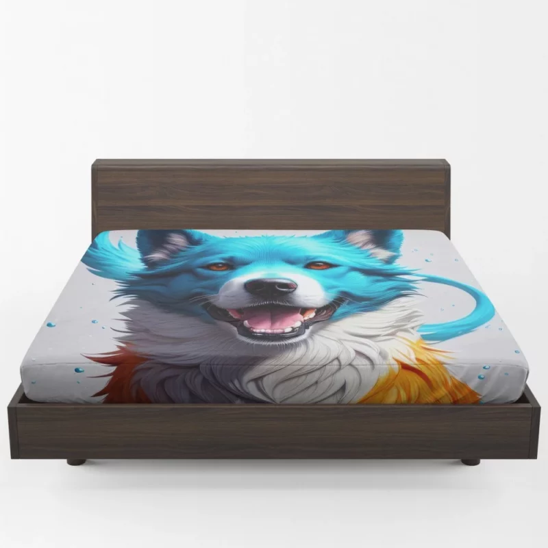 Rainbow Fantastic Dog Print Fitted Sheet 1