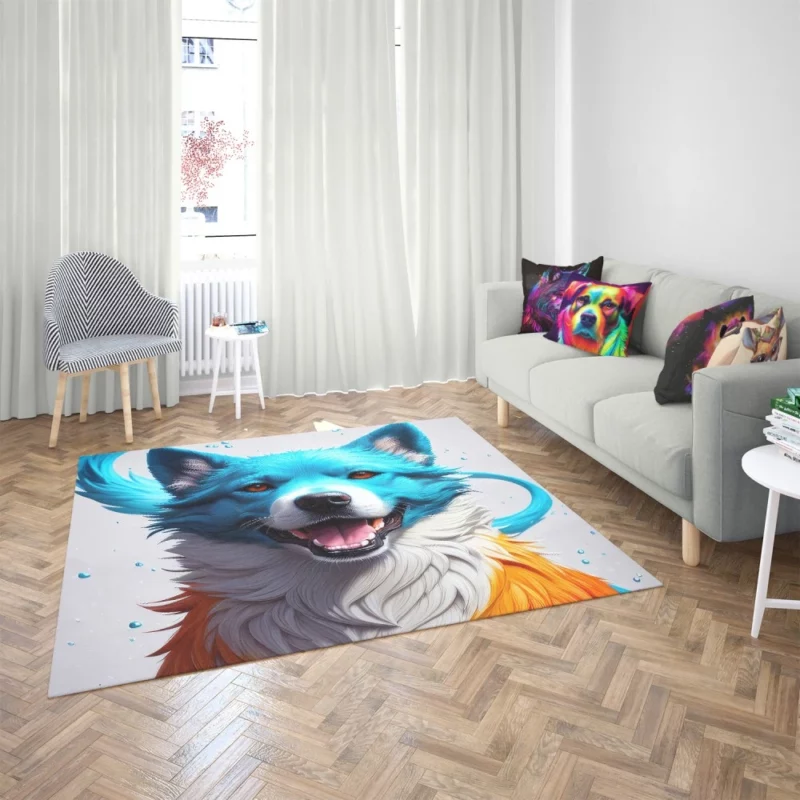 Rainbow Fantastic Dog Print Rug 2