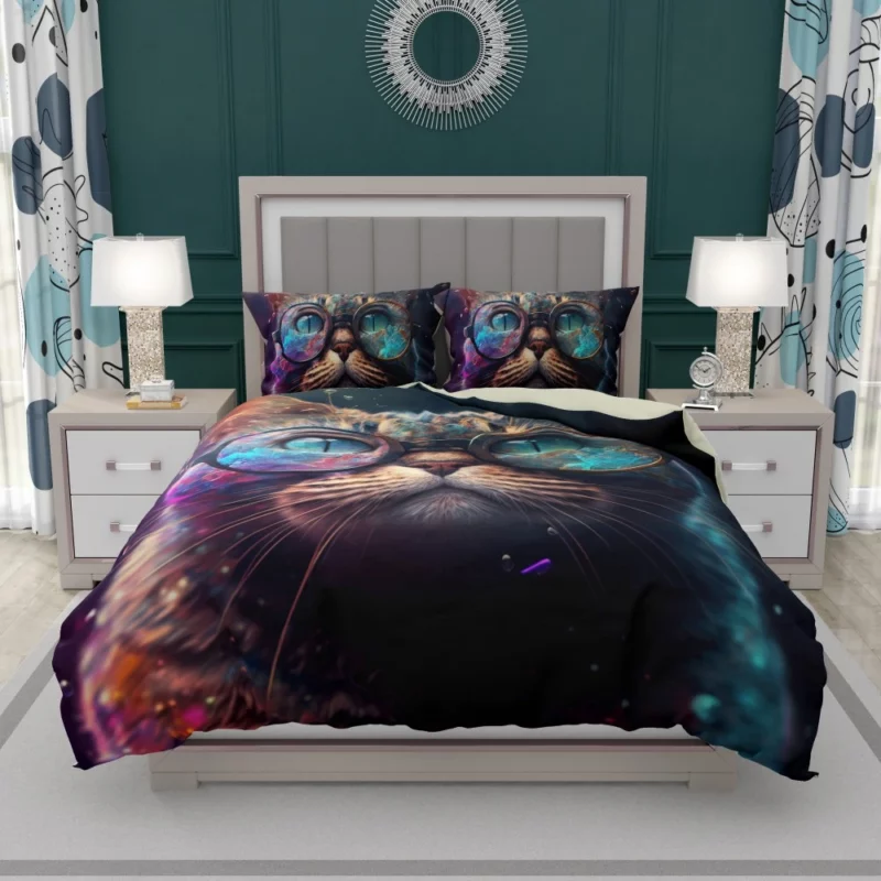 Rainbow Glasses Cat Bedding Set 1