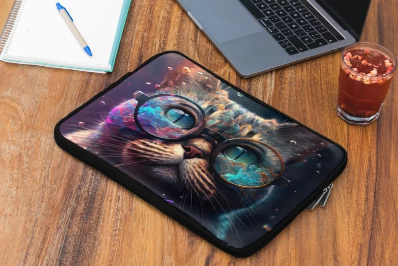 Rainbow Glasses Cat Laptop Sleeve 2