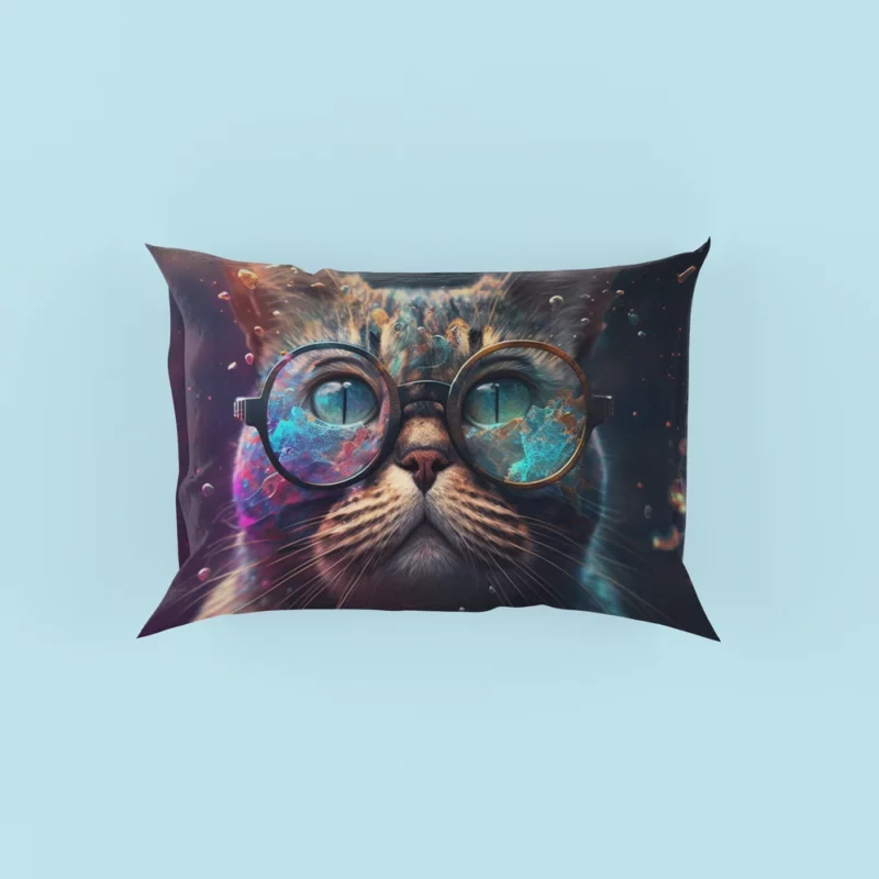 Rainbow Glasses Cat Pillow Cases