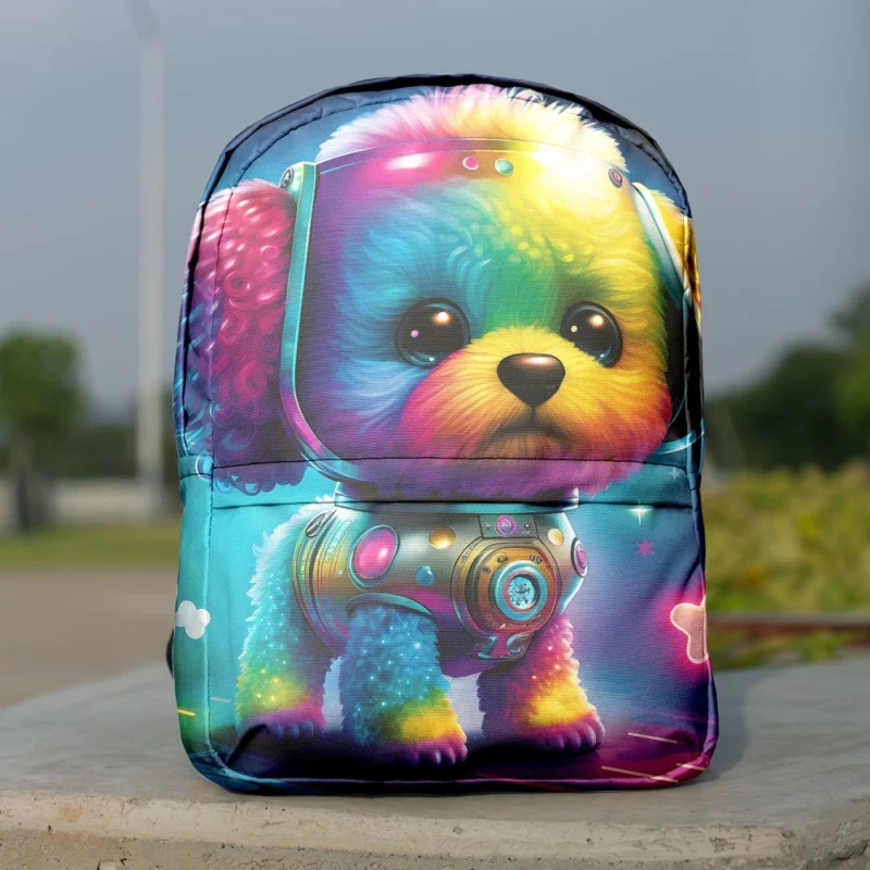 Rainbow Headphones Dog Print Backpack