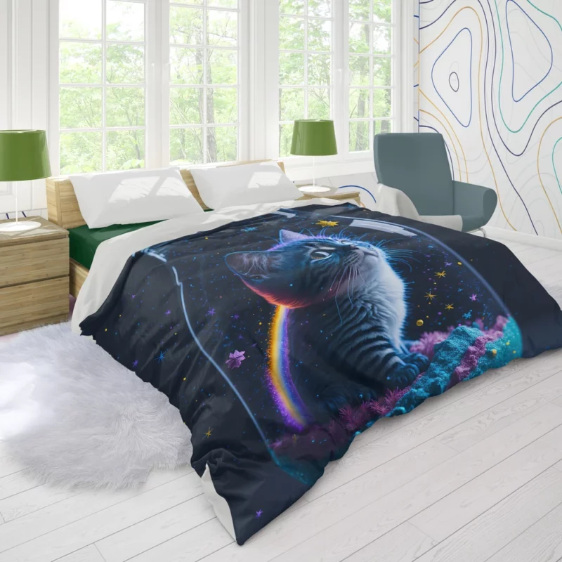 Rainbow Jar Cat Duvet Cover