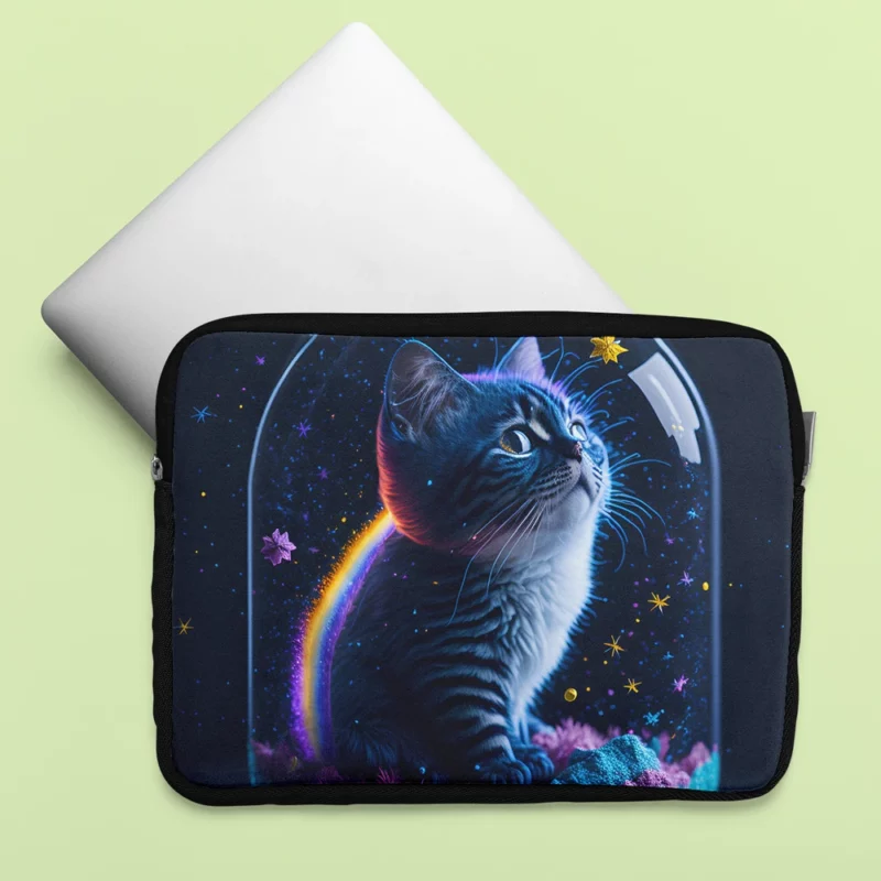 Rainbow Jar Cat Laptop Sleeve