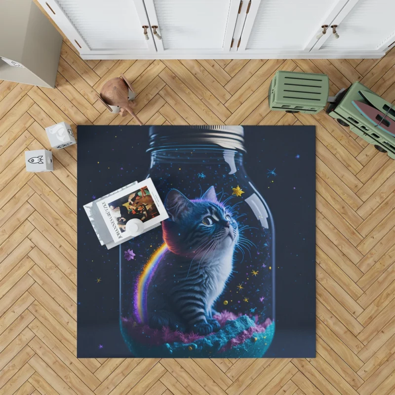 Rainbow Jar Cat Rug