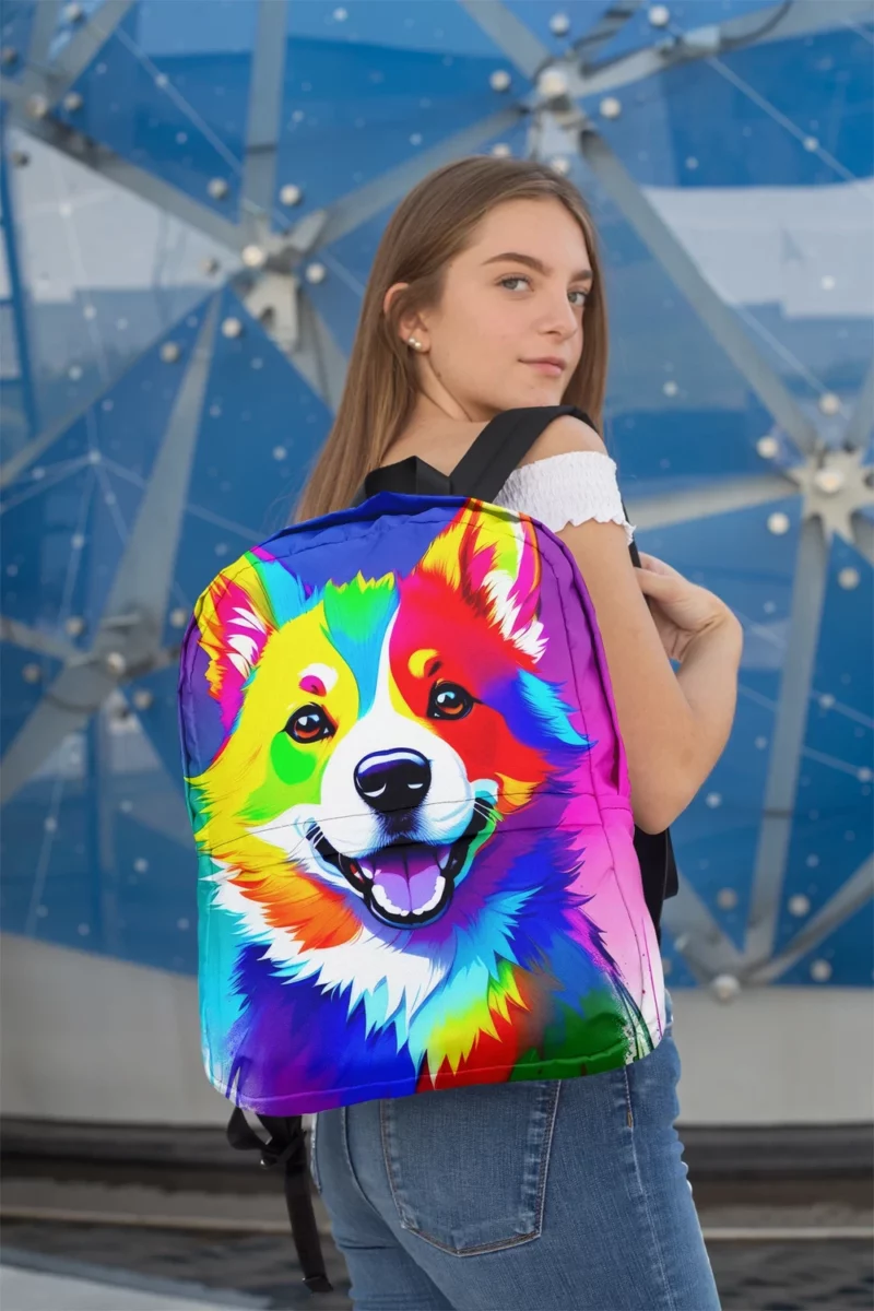 Rainbow Realistic Corgi Figurine Backpack 2