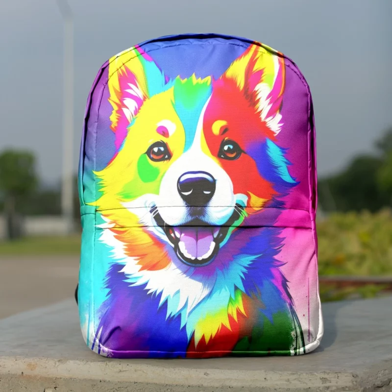 Rainbow Realistic Corgi Figurine Backpack