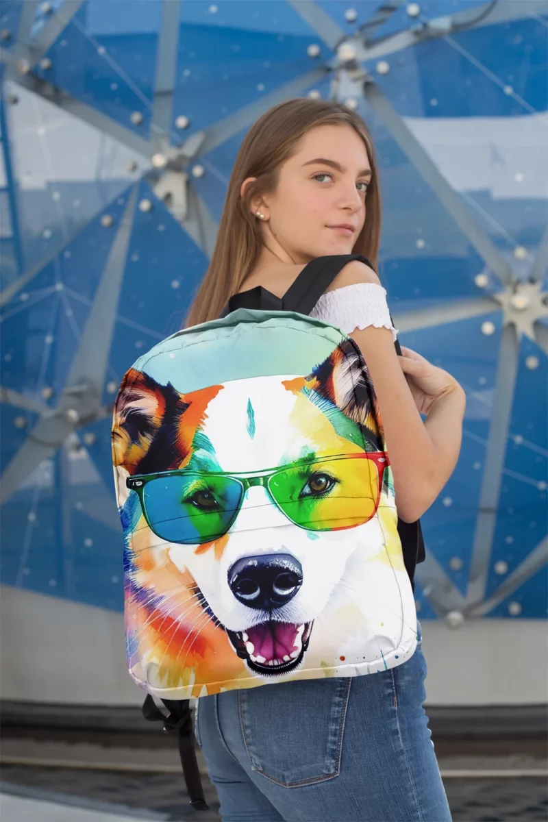 Rainbow Shades with Furry Puppy Backpack 2