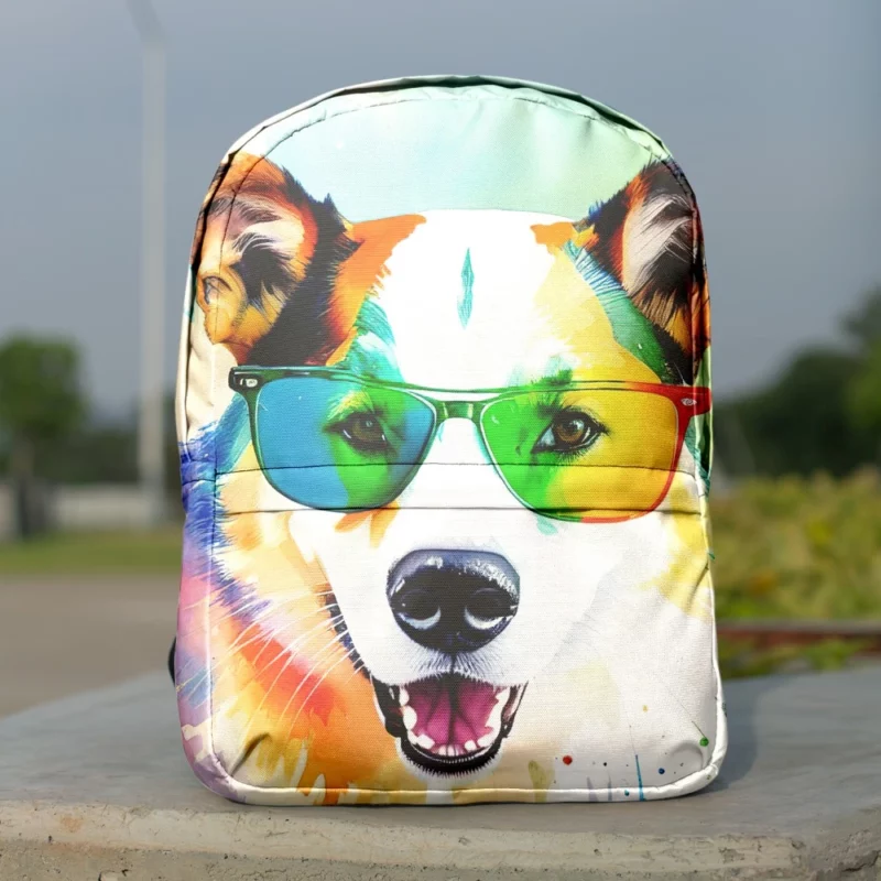 Rainbow Shades with Furry Puppy Backpack