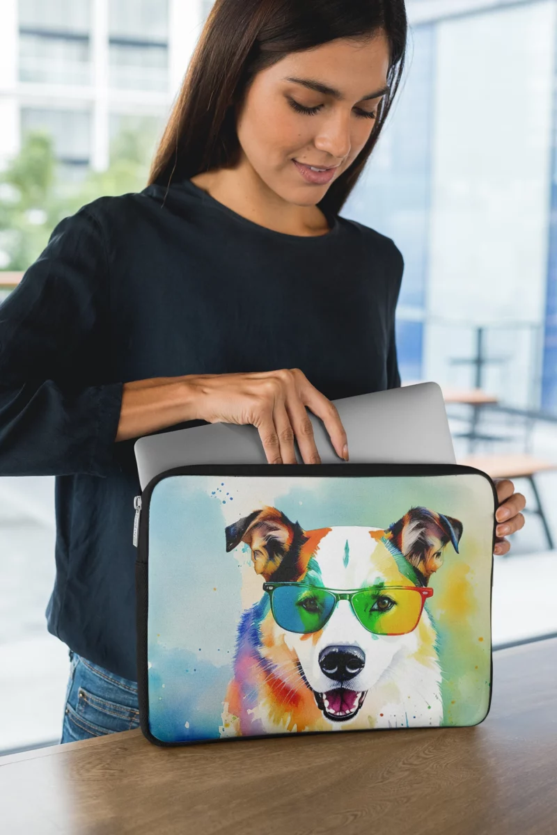 Rainbow Shades with Furry Puppy Laptop Sleeve 1