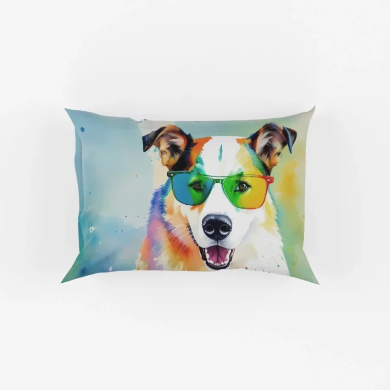 Rainbow Shades with Furry Puppy Pillow Cases