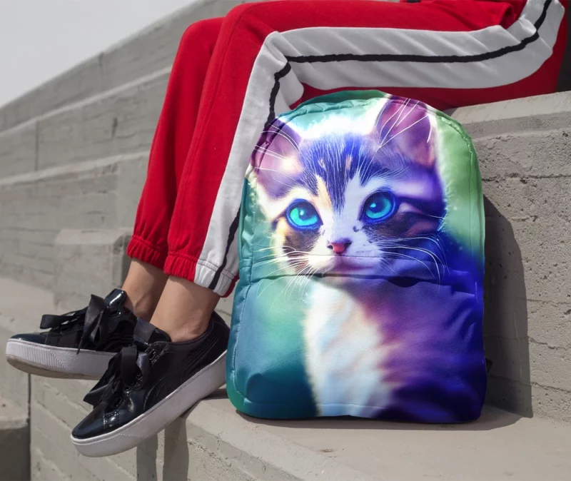 Realistic Cute Kitten Art Backpack 1