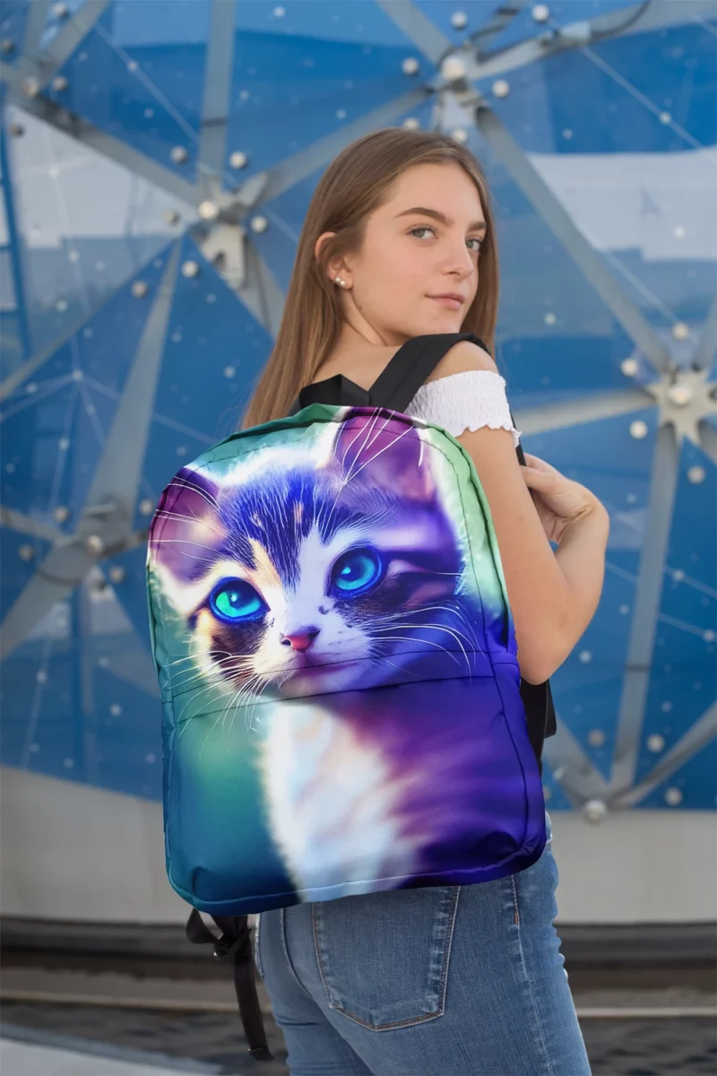 Realistic Cute Kitten Art Backpack 2