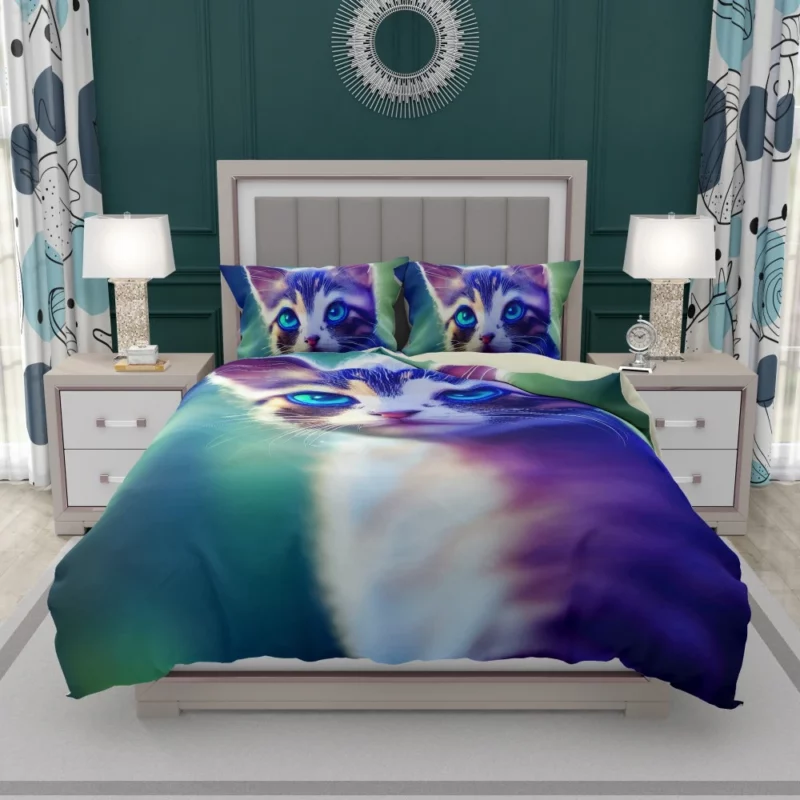 Realistic Cute Kitten Art Bedding Set 1