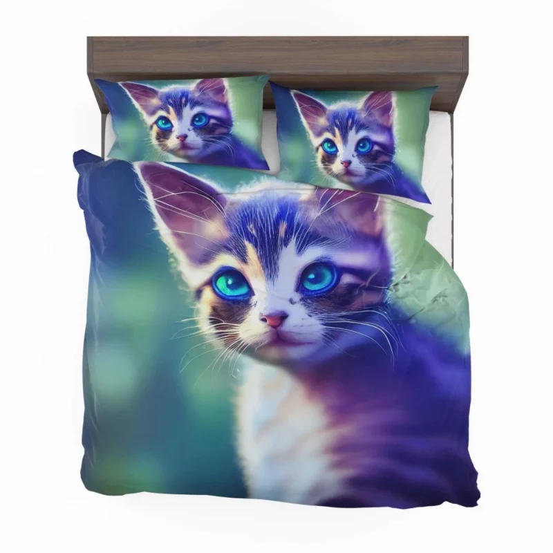 Realistic Cute Kitten Art Bedding Set 2