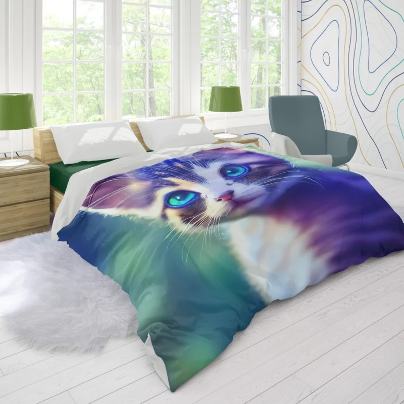 Realistic Cute Kitten Art Duvet Cover