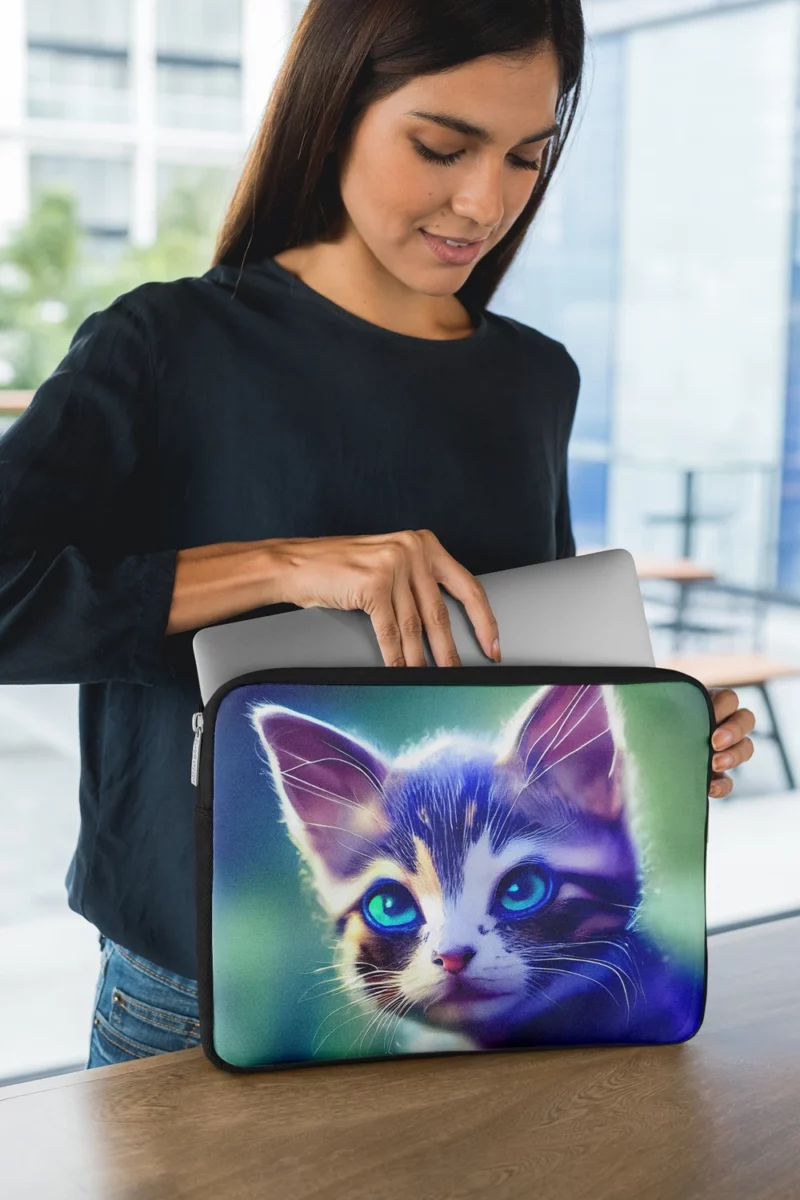 Realistic Cute Kitten Art Laptop Sleeve 1