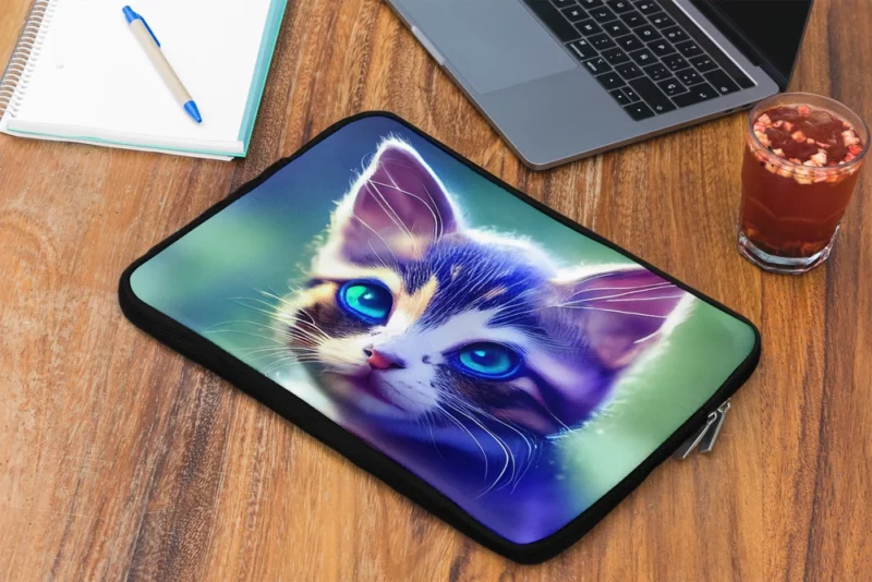 Realistic Cute Kitten Art Laptop Sleeve 2