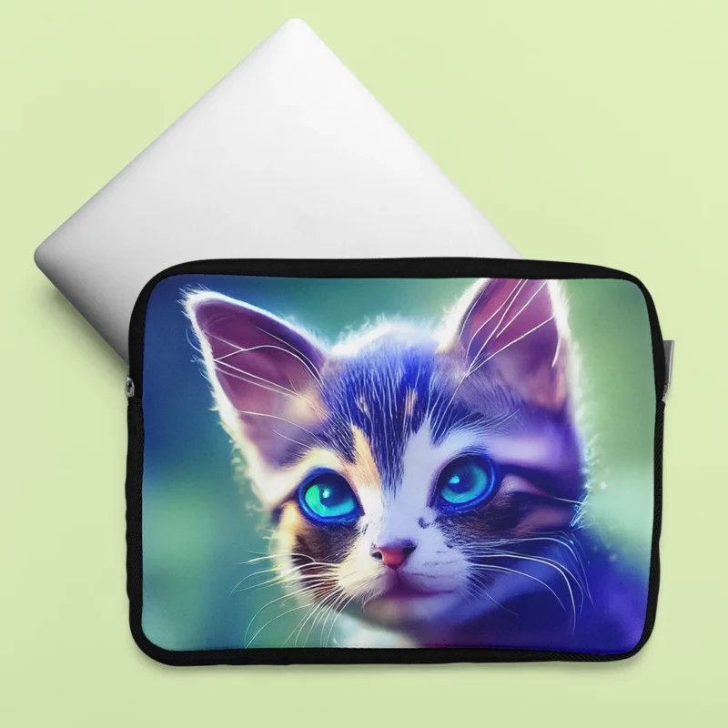 Realistic Cute Kitten Art Laptop Sleeve