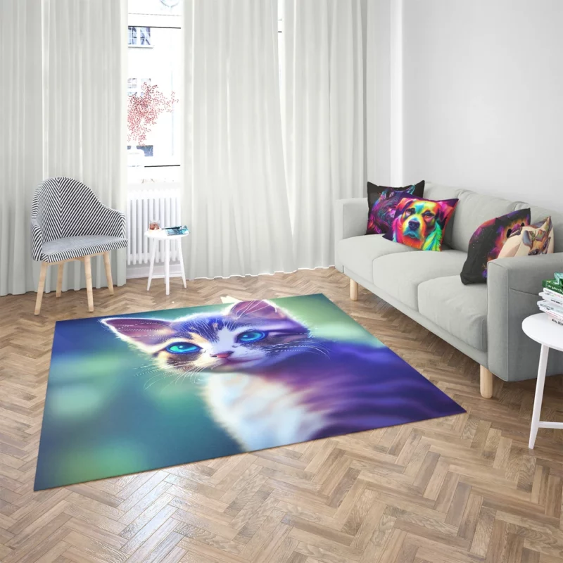 Realistic Cute Kitten Art Rug 2