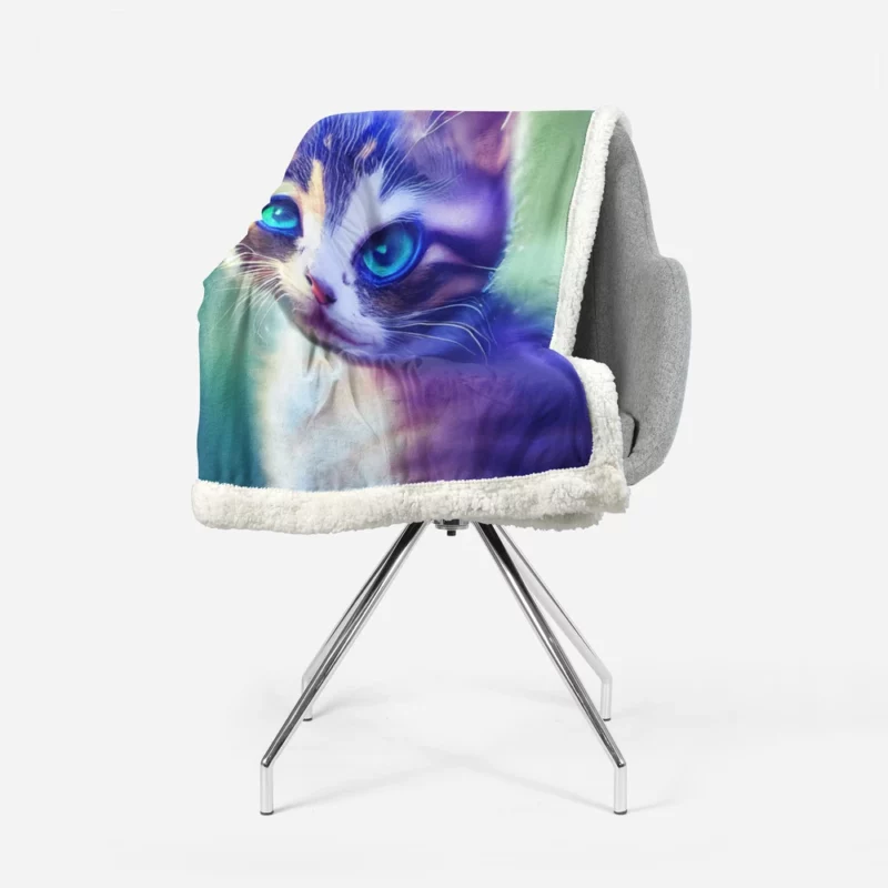 Realistic Cute Kitten Art Sherpa Fleece Blanket 1