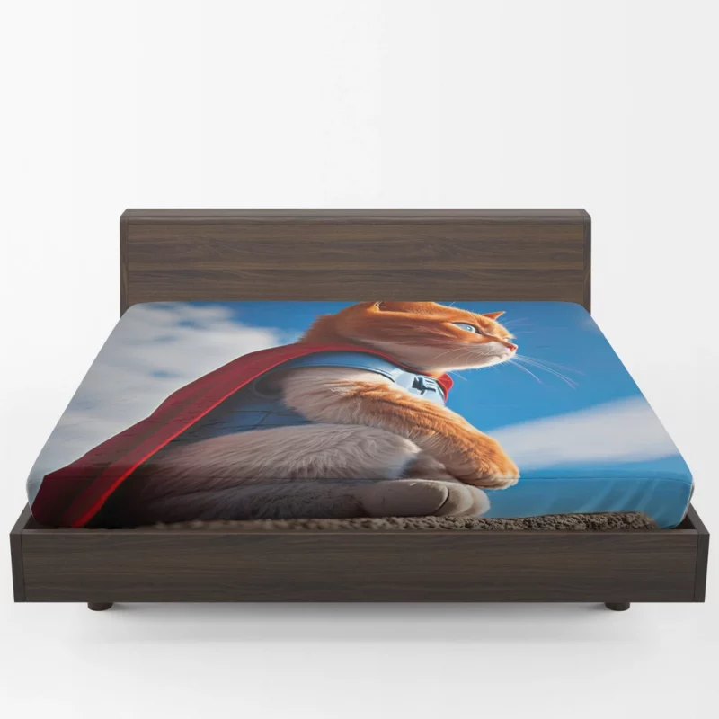 Red-Capped Kitten Superhero Fitted Sheet 1