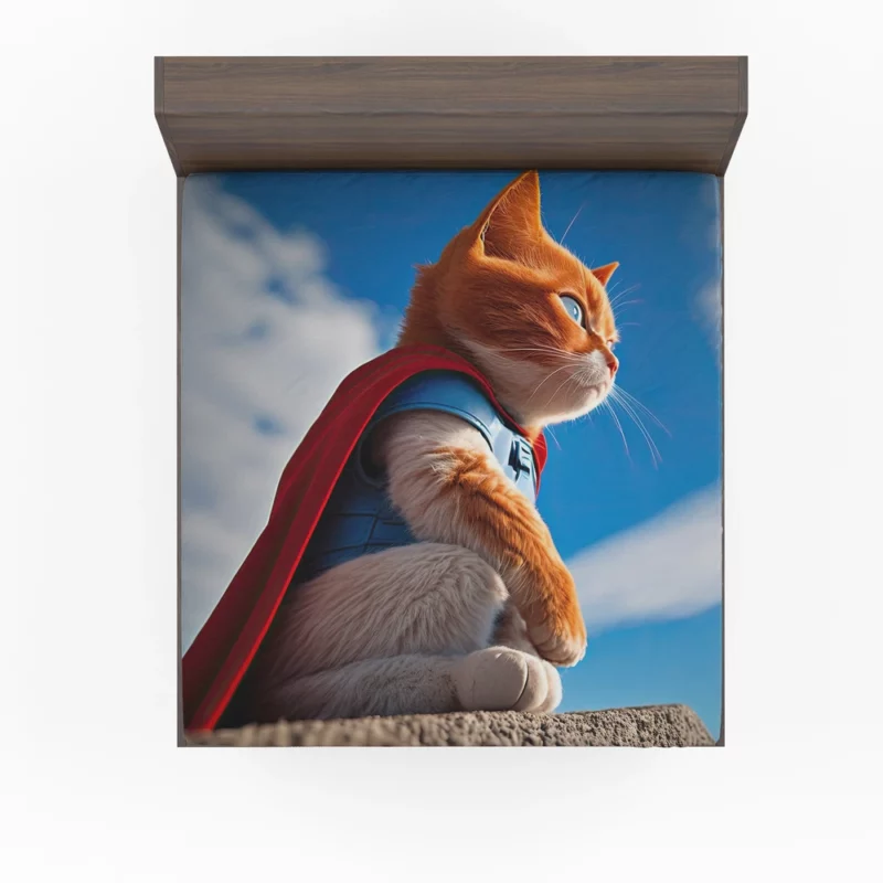 Red-Capped Kitten Superhero Fitted Sheet