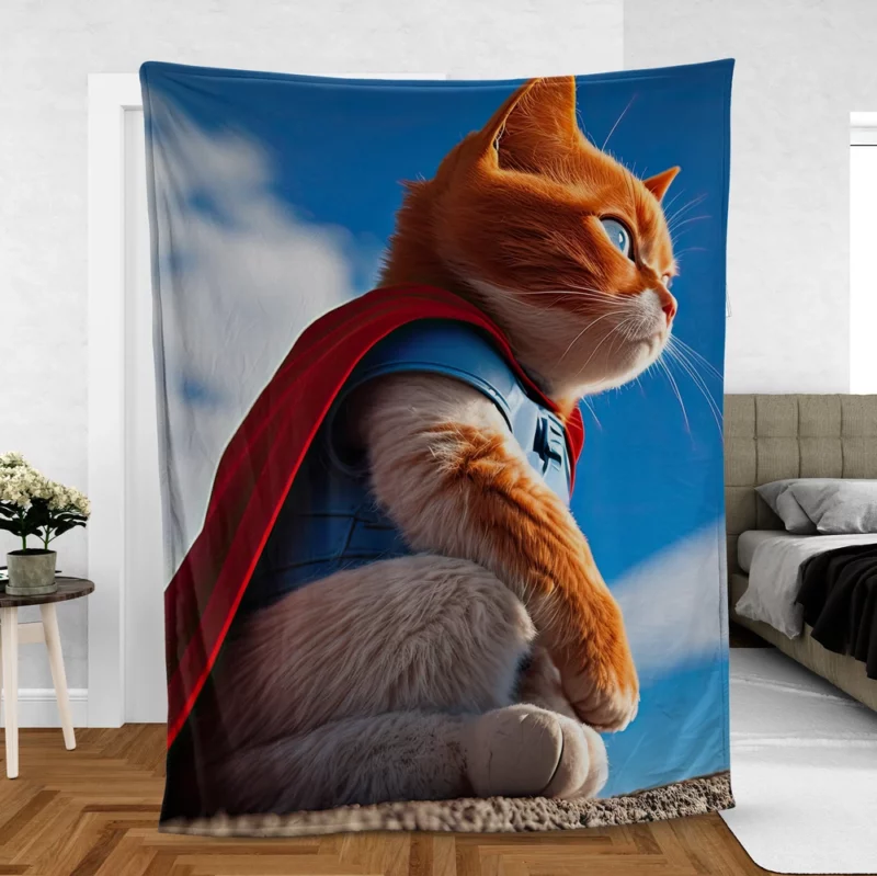 Red-Capped Kitten Superhero Fleece Blanket