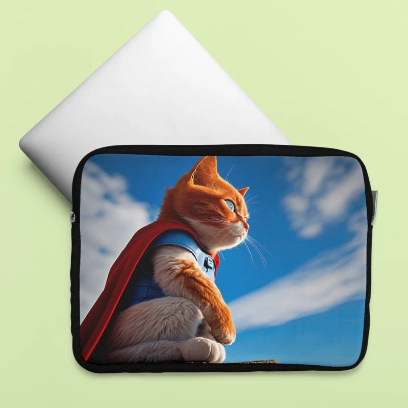 Red-Capped Kitten Superhero Laptop Sleeve