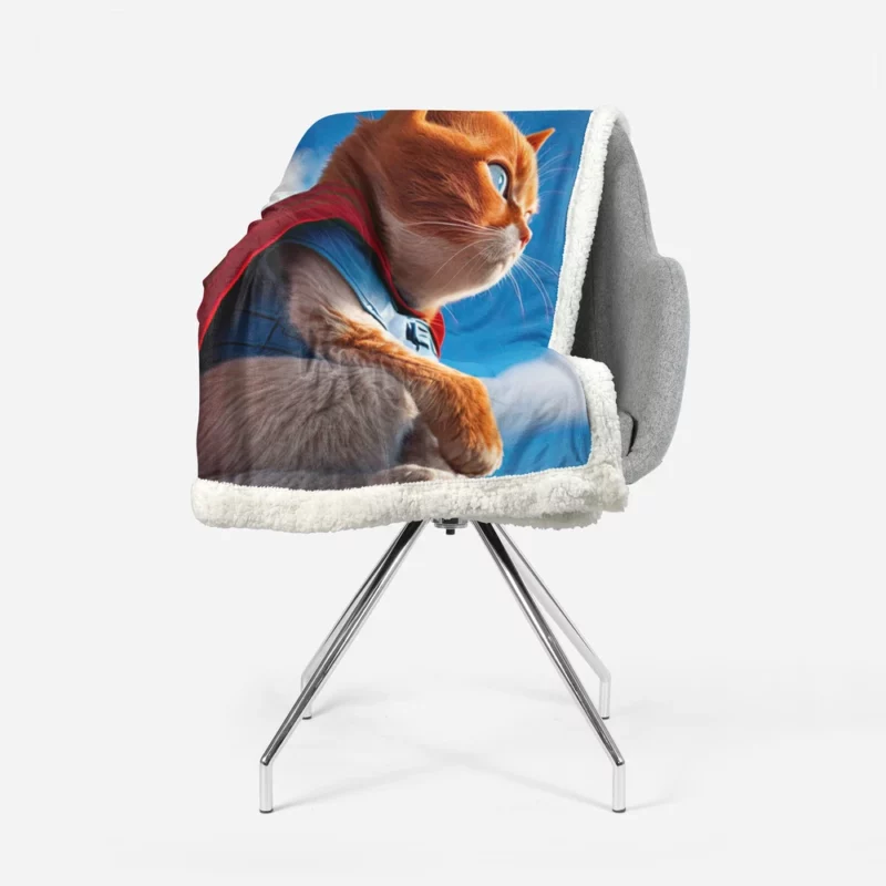 Red-Capped Kitten Superhero Sherpa Fleece Blanket 1