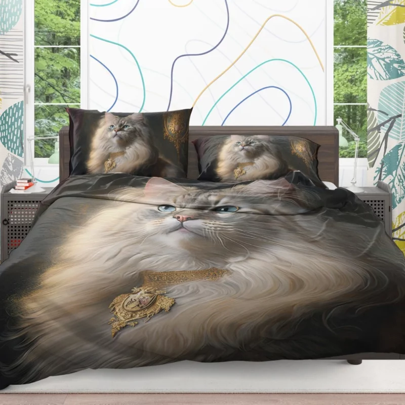 Regal and Splendid Cat Portrait Bedding Set