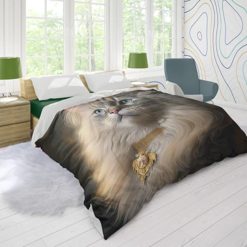 Regal and Splendid Cat Portrait Duvet Cover