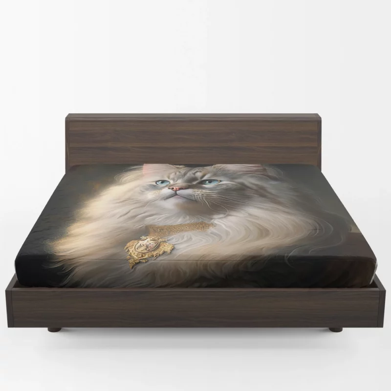 Regal and Splendid Cat Portrait Fitted Sheet 1