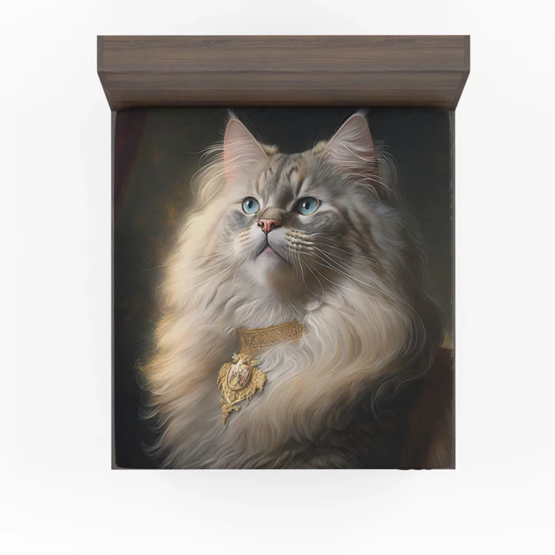 Regal and Splendid Cat Portrait Fitted Sheet