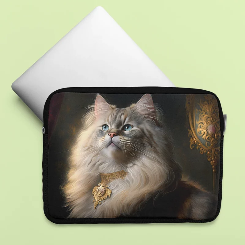 Regal and Splendid Cat Portrait Laptop Sleeve